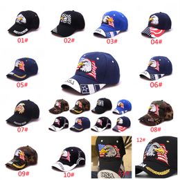 Adult baseball cap embroidered eagle American flag sunshine hat men and women go out sun hats