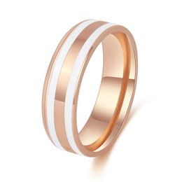 Fashion Simple Design Titanium Steel Mens Band Ring oil dripping Lover Couple Gold Wedding Rings for Women