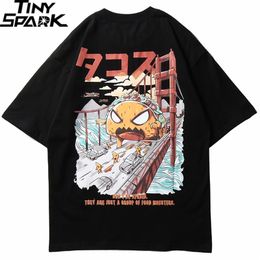 Men Hip Hop T Shirt Harajuku Japanese Monster Attack Funny T-Shirt Streetwear HipHop Cartoon Tshirt Summer Tops Tees Cotton 210324