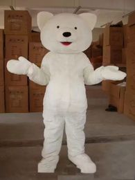 small eyes White bear Mascot Costume Halloween Christmas Fancy Party Dress Cartoon Character Suit Carnival Unisex Adults Outfit