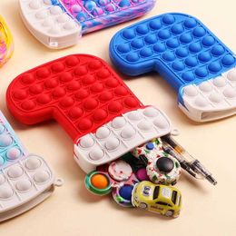 sexs gift Canada - Christmas Stocking Silicone Fidget Toys Purse Bag Push Bubble Sex Toy Kids Sensory Stress Reliever Children Xmas Gifts Retail