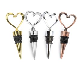 Heart Shaped Metal Wine Stopper Tools Bottles Stoppers Party Wedding Favours Gift Sealed Alcohol Bottle Pourer Cover Kitchen Barware