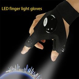 Costume Accessories Fingerless Repair Tools LED Gloves Outdoor Camping Night Fishing Luminous Light Gloves Party Glowing Gloves