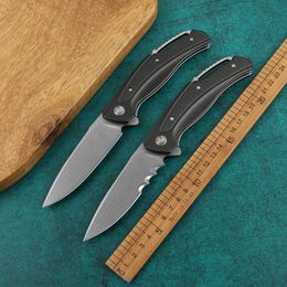 R2401 8Cr13mov Blade Folding Knife, Titanium Alloy Handle, EDC Kitchen Knife, Rescue Tool, Outdoor Camping Tactical Knife
