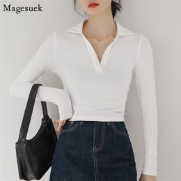 Autumn Long Sleeve Cotton Blouse Women Fashion Pullover White Casual Elastic Shirts Tops Mujer 11198 210512