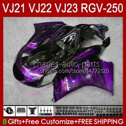 Body For SUZUKI RGV-250 RGVT purple flames RGV 250CC 250 CC 1990 1991 1992 1993 94 95 96 20HC.164 RGV250 SAPC VJ22 RVG250 Panel RGVT-250 90 91 92 93 1994 1995 1996 Fairing