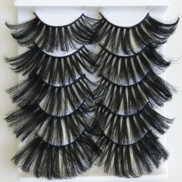 25CM Fluffy Mink Eyelashes 21 Styles 6D Full Eyelash 5 Pairs Eye Handmade Individual False lashes Soft Natural Long Thick Makeup Tools Beauty Supply