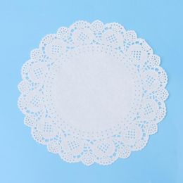 Mats & Pads 100pcs Disposable Oil-absorbing White Lace Paper Hollow Cake Box Liner Packaging Pad Baking Tools Accessories W