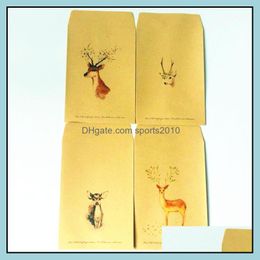 cute crafts with paper Australia - Bags Packing Business & Industrial10Pcs Lot Cute Deer Series Kraft Envelopes Letter Paper Envelope Fashion Gift Craft Post Vitations For Off