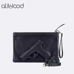 Shoulder Bags 3D Print Gun Pistol Bag Brand Women Chain Messenger Designer Clutch Purse Ladies Envelope Clutches Crossbody Bolsas