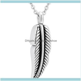 Necklaces & Pendants Jewelrystainless Steel Feather Urn Necklace Hold Cremation Ashes Keepsake Memorial Jewellery Leaf Cremains Holder Locket