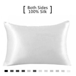 Silk Pillowcase Ice 100% Pure Natural Mulberry Standard Size, Pillow Cases Cover Hidd Case clephan