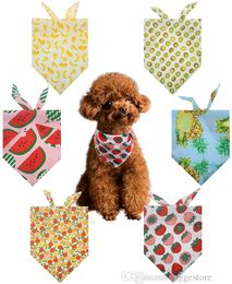 23 Colour Dog Apparel Bandanas Hawaii Fruit Dogs Bandana Triangle Soft Puppy Accessories for Small Large Doggy Cats Washable Pet Dogg Scarf as Birthday Party Gift A20