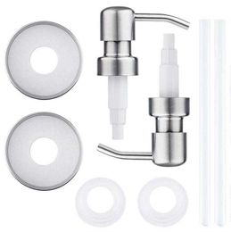 2021 70MM Jar Mason Stainless Soap Steel and Replacement Pump Lids for Kitchen Lotion Bathroom Polish Dispenser No