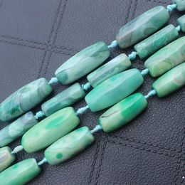 Natural Stone Beads,Blue/Green Fire Dragon Agates Spacer Bead Length 30mm/40mm ,For DIY Jewellery Making, pendant,necklace