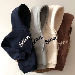 MILANCEL kids hoodies fashion boys sweatshirts letter embriodery girls outfit clothes 211029
