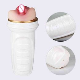 NXY Sex Masturbators Masturbation Cup Toys for Men Realistic Vagina Simulator Silicone Male Mastubator Tools Adult Products Shop 220127