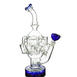 Water Pipes 12'' Octopus Arms Glass Bongs Matrix Perc Oil Dab Rigs Recyclers Hookahs Coloured Mouthpiece & Base Bong WaterPipe OA01