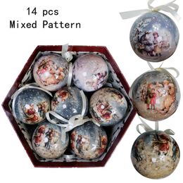 8cm Christmas Tree Balls Set Decoration Hanging Foam Ball Sphere Home Party Bauble Pendants Ornaments Year Navidad Decor 211109