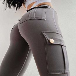 SALSPOR Women Yoga Pants High Waist Military Style Sport Leggings Gym Slim Fit Pocket Sweatpants Outdoor Running Fitness Pants 210929
