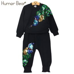 Girls Clothing Sets Winter Wool Sportswear Long Sleeve peacock Embroidered Sequinsets Kids 210611