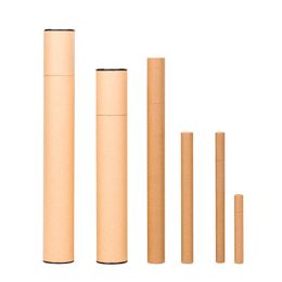 thanksgiving paper crafts Canada - Gift Wrap 2 Colors Large Perfume Paper Tube Packaging Joss Stick Convenient Carrying Kraft Paper Incense Tube Give Box