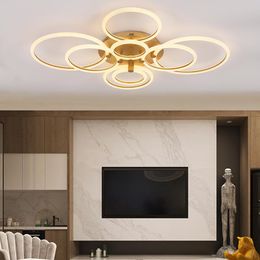 Black/Gold Modern Led Ceiling Lights For Bedroom Study Room Light Simple Round Acrylic Lamp Fixtures