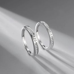S925 Sterling Silver A Pair Couples Ring Niche Design Lovers' Jewellery Tanabata 520 Birthday Gift Meaning Will Always Love You
