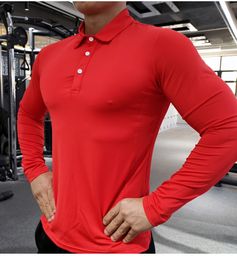 red Quick Dry Running Shirt Long Sleeve Compression Shirts Gym T-shirt Fitness Sport Cycling zipper Men Rashgard