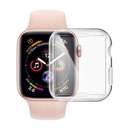 360 Full Front Curved edges Transparent Cases Clear Soft TPU With Screen Protector For Apple Watch iWatch Series 2 3 4 5 6 7 41MM 45MM 38MM 42MM 44MM 40MM