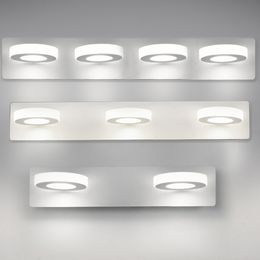 AC85-265V LED Spiegelwandleuchte Modernes Badezimmer Kreis Quadrat Acryl Wandleuchten 2 Köpfe 3 Köpfe 4 Köpfe Innenbeleuchtungskörper