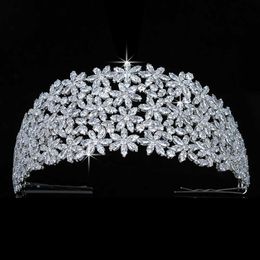 Crown HADIYANA Flower Design Temperament Women Wedding Bridal Hair Accessories Party Tiaras And Crowns Zircon BC5460 Corona X0625
