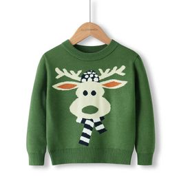 Melario 2021 Christmas Knitted Sweaters New Year Boys Girls Baby Knitting Top Clothes Cartoon Pattern Clothes Casual Clothing Y1024