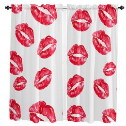 Curtain & Drapes Sexy Lips Watercolour Window Curtains For Living Room Bedroom Blinds Kitchen Treatments Panel