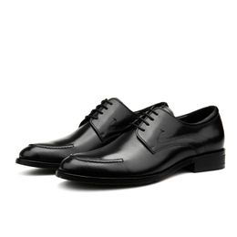 Tamanho grande EUR45 Black / Deep Brown Office Business Couro genuíno Oxfords Mens Dress Shoes