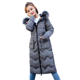 Winter Coat Women Grey White Black Red M-3XL Plus Size Feather Hooded Parkas Korean Fashion Double Wear Loose Thick Jacket LR272 210531