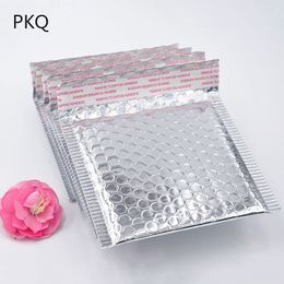 100pcs/lot Silver Bubble Mailers Padded Envelopes,Multi-function Packaging Metallic Shipping Bags,Bubble Shipping Mailing Bags 210325