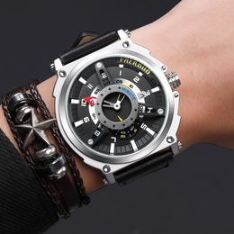 Men Watch Casual Black Dial Leather Strap Men Quartz Clock Wrist Watch Relogio Masculino Waches
