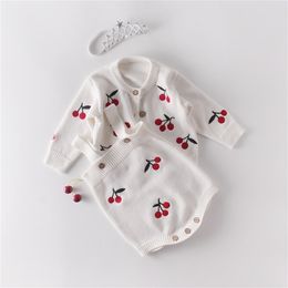 Pattern Baby Jumpsuit Girl Spring And Autumn Sweater love Print Jacket + Two Piece Suit 211101