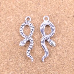 55pcs Antique Silver Bronze Plated snake Charms Pendant DIY Necklace Bracelet Bangle Findings 34*11mm