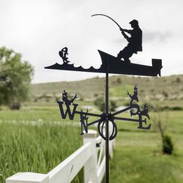 Stainless Steel Weathervane Roof Mount Weather Vane Garden Barn Scene Yard Stake for Home Supplies Decor H0927