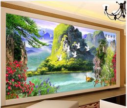 Custom photo wallpapers for walls 3d murals High-definition idyllic mountain and flowing water landscape background wall papers home decoration