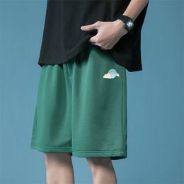 HYBSKR Summer Embroidery Men Oversized Shorts Korean Women High Waists Cotton Male Casual Sport Short Pants 220301