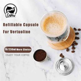 70/230ML Coffee Capsules For Nespresso Vertuo Vertuoline GCA1 & ENV135 Stainless Steel Refillable Reusable Pod Filters 210712