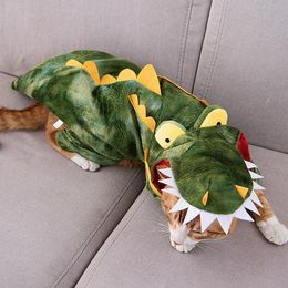 Cat Costumes Winter Warm Pet Dog Clothes Funny Crocodile Transformed Jacket Halloween Cosplay Costume Party Outfit Suppl