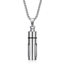 Stainless steel cylindrical cremation Jewellery pendants, ashes pendant necklaces, souvenir necklaces that can be worn by both men and women not allergies , no fading