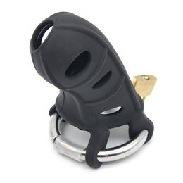 Soft Silicone Chastity Device Stainless Steel Adjustable Ring Cock Cage CBT Sex Toys For Man