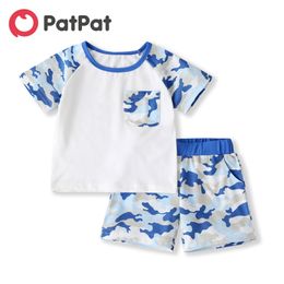 Summer 2-piece Baby Toddler Boy Adorable Turtle Print Tee and Shorts Set Kids Short-Sleeve T-shirt Clothes 210528