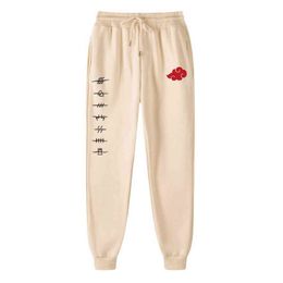 Akatsuki nuvem símbolos impressão ms corredores marca mulher calças calças casuais calças sweatpants fitness treino executando roupas esportivas y211115
