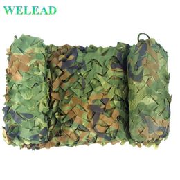 WELEAD Woodland Reinforced Military Camouflage Nets Hiding Mesh for Hunting Outdoor Awning Garden Shade 3x4 3x5 Concealment Mesh Y0706